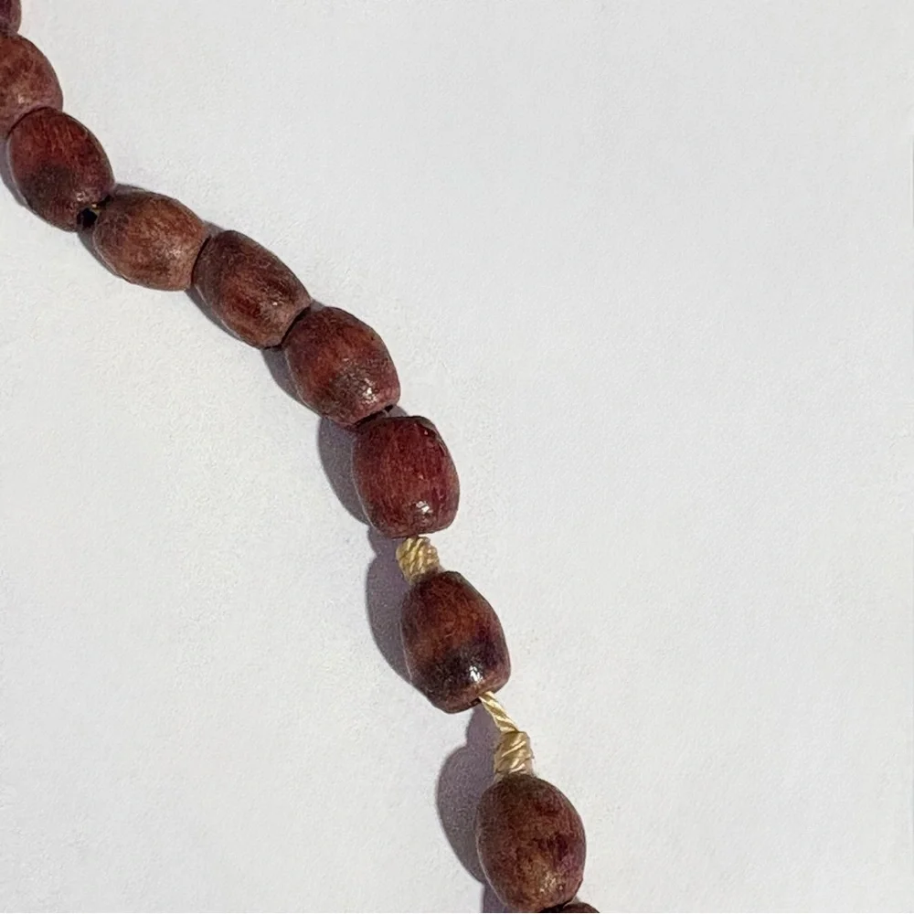 Wood Rosary Prayer Beads Handmade Necklace Catholic Crucifix Religious